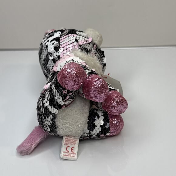 NEW ZOEY ZEBRA Ty FLIPPABLES Sequin Beanie 6" Boos Limited Collection Plush Toy - Picture 4 of 6